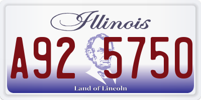IL license plate A925750