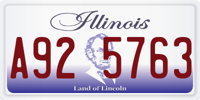 IL license plate A925763