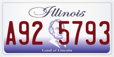 IL license plate A925793