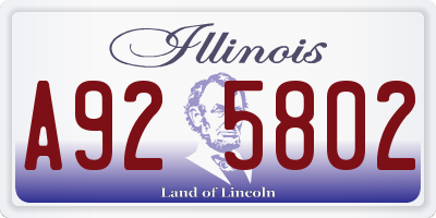 IL license plate A925802