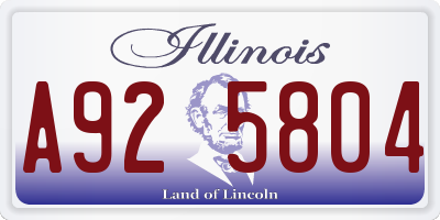 IL license plate A925804