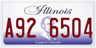 IL license plate A926504