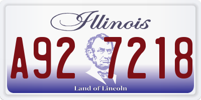 IL license plate A927218