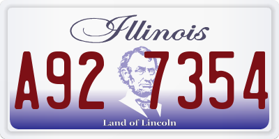IL license plate A927354