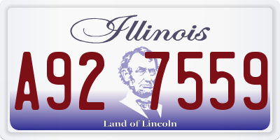 IL license plate A927559