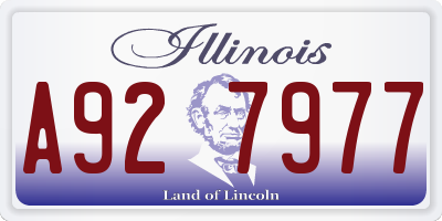 IL license plate A927977