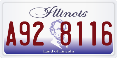 IL license plate A928116