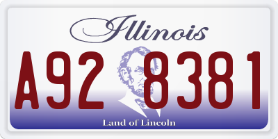IL license plate A928381
