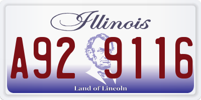 IL license plate A929116