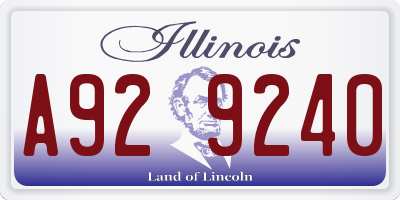 IL license plate A929240