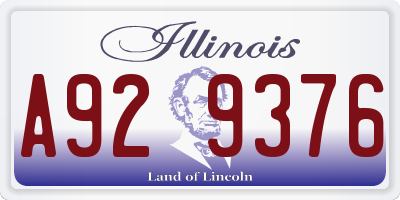 IL license plate A929376