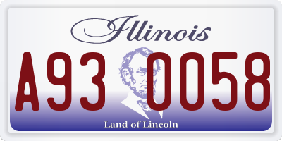IL license plate A930058