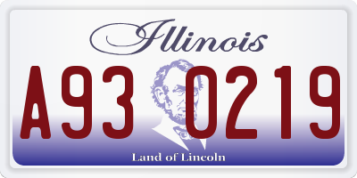 IL license plate A930219