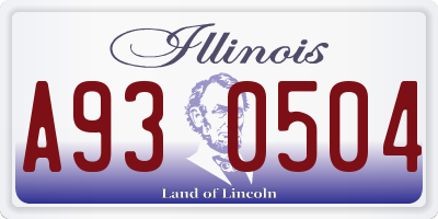 IL license plate A930504