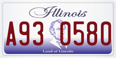 IL license plate A930580