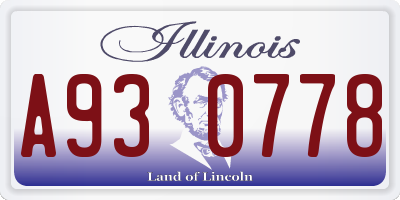 IL license plate A930778