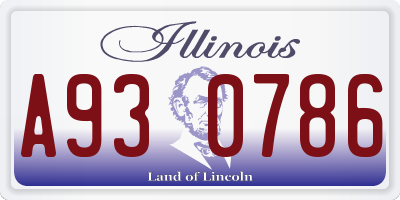 IL license plate A930786
