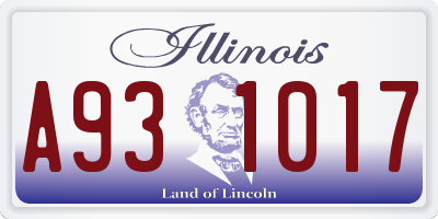 IL license plate A931017