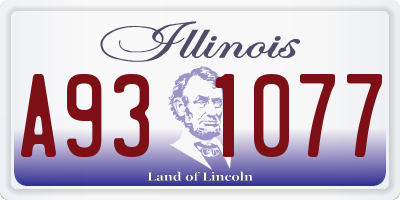 IL license plate A931077