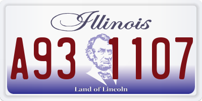 IL license plate A931107