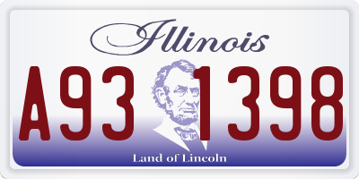 IL license plate A931398