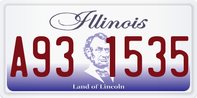 IL license plate A931535