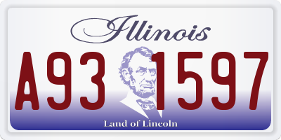 IL license plate A931597