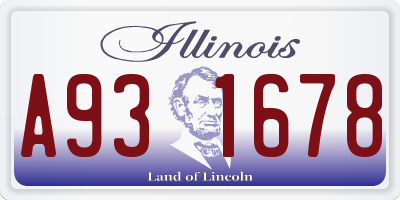 IL license plate A931678