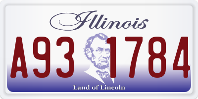 IL license plate A931784