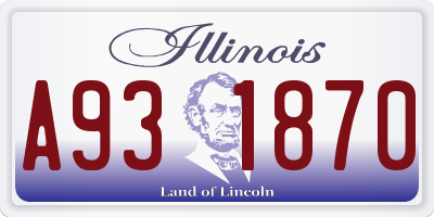 IL license plate A931870