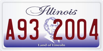 IL license plate A932004