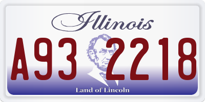 IL license plate A932218