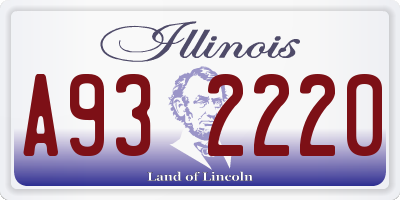 IL license plate A932220