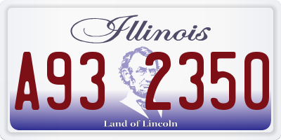 IL license plate A932350