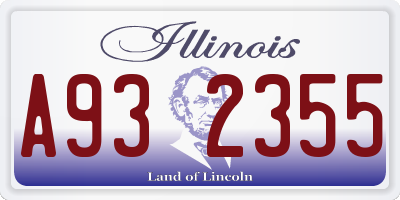 IL license plate A932355