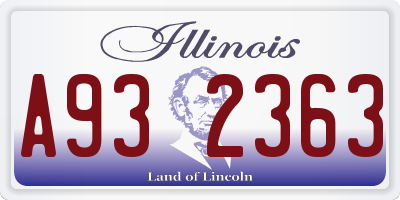 IL license plate A932363