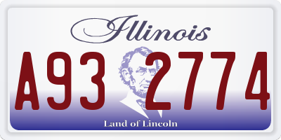 IL license plate A932774