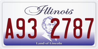 IL license plate A932787