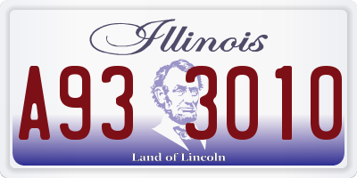 IL license plate A933010