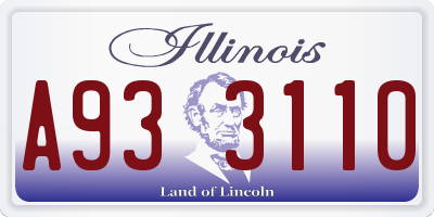 IL license plate A933110
