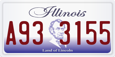 IL license plate A933155