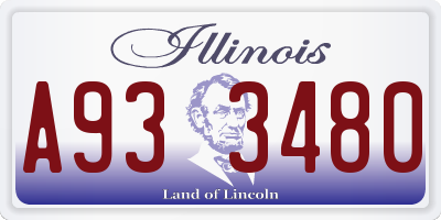 IL license plate A933480