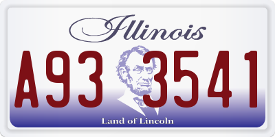 IL license plate A933541