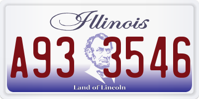 IL license plate A933546