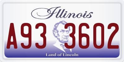 IL license plate A933602