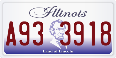 IL license plate A933918