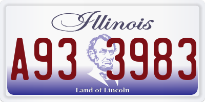 IL license plate A933983