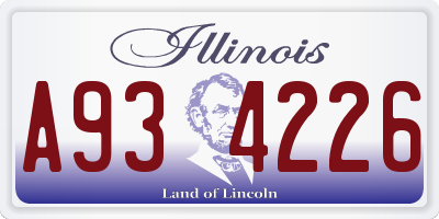 IL license plate A934226
