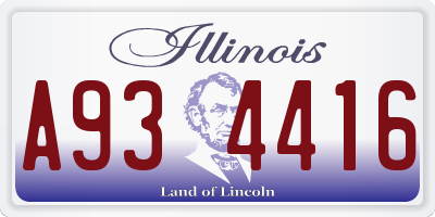 IL license plate A934416