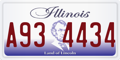 IL license plate A934434